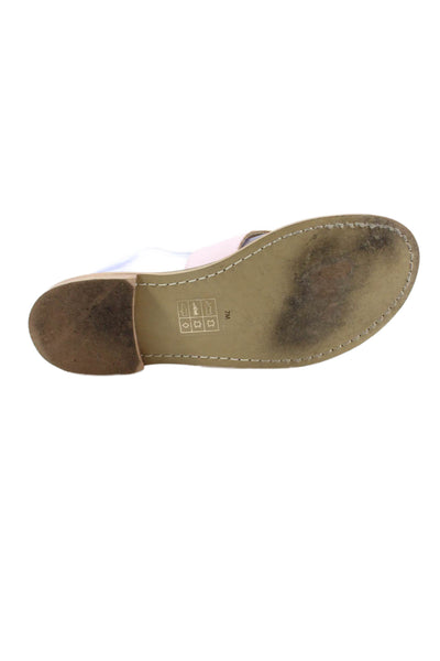Jack Rogers Womens Embroidered Slip-On Thong Flat Sandals Pink Size 7