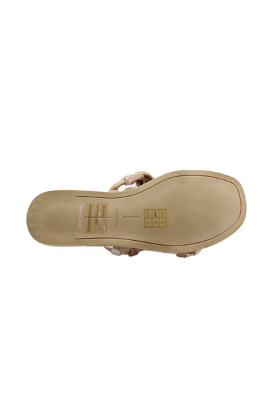Dolce Vita Womens Braided Strap Slip-On Flat Sandals Beige Size 7