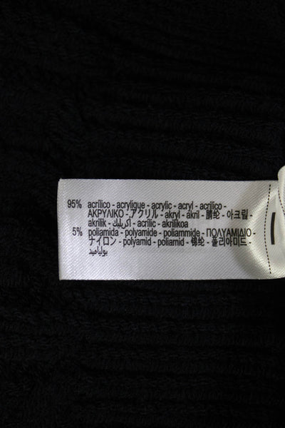 Zara Unisex Cardigan Black Crew Neck Button Short Sleeve Acrylic Size S