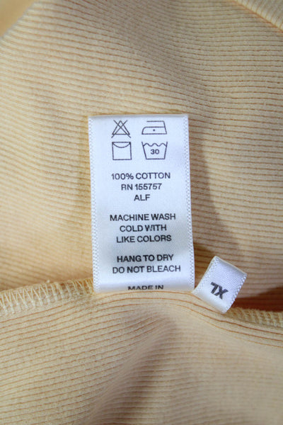 Madhappy Women Cropped T-Shirt Beige Cotton Short Sleeve Size XL