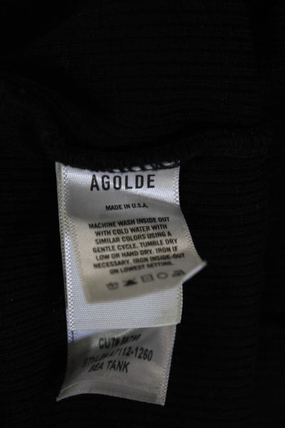 Agolde Womens Black Basic Sleeveless Tank Crew Neck Size M
