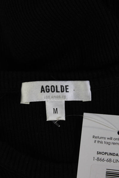 Agolde Womens Black Basic Sleeveless Tank Crew Neck Size M