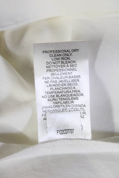 Tibi Womens White V Neck Short Sleeve Classic Blouse Size 4
