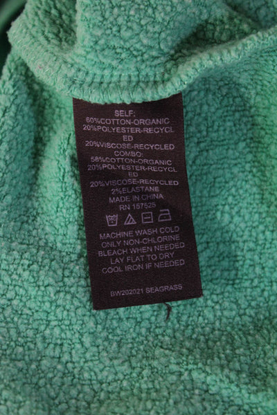 WSLY Women Pullover Sweatshirts Green Crew Neck Long Sleeve Organic Size XS
