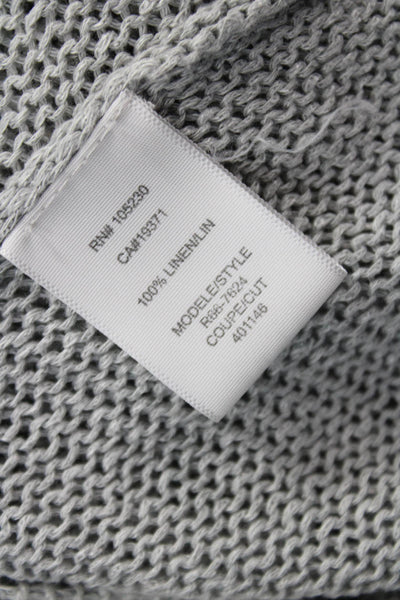 Joie Unisex Pullover Gray 100% Linen Long Sleeve Round Neck Size M