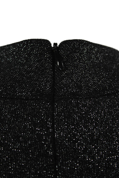 Veronica M Women Shift Romper Black Mock Neck Sleeveless Zip Size L