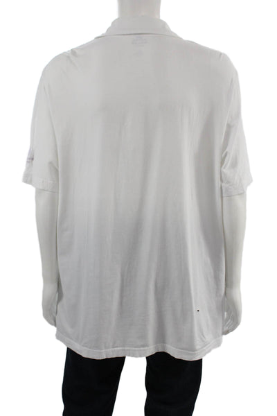 Peter Millar Mens White Polo Collared Short Sleeve 92% Cotton Stretch Size L