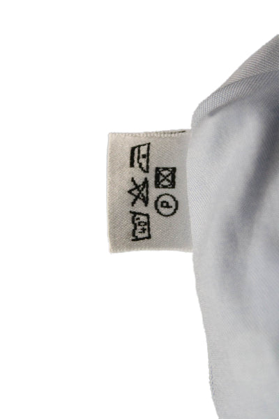 Breuer Mens Dress Shirt Light Blue Cotton Long Sleeve Point Spread Size L