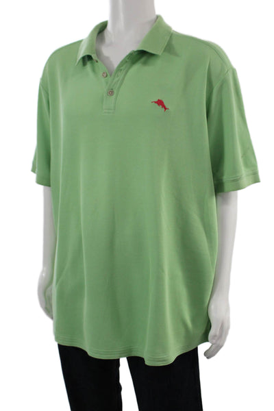 Tommy Bahama Mens Green Short Sleeve Polo Big & Tall Size 2XL