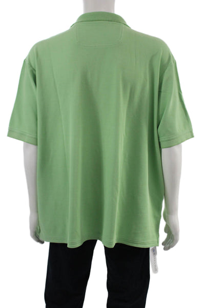 Tommy Bahama Mens Green Short Sleeve Polo Big & Tall Size 2XL