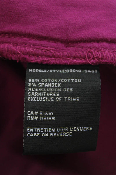 Tribal Womens Military Jacket Purple Collared Button Cotton Spandex Size 6