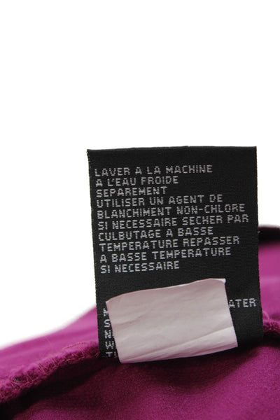 Tribal Womens Military Jacket Purple Collared Button Cotton Spandex Size 6