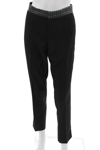 Ecru Womens Ankle Dress Pants Black Classic Solid Size 6