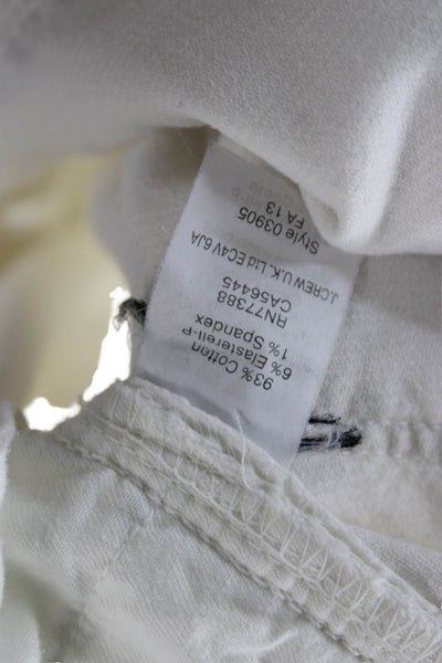 J Crew Women Ankle Cropped White Pants Size 29