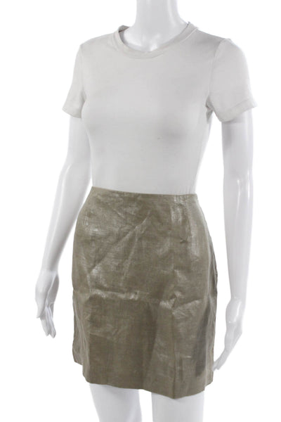 Elie Tahari Women Beige Pencil Mini Skirt 100% Polyester Solid Size 6
