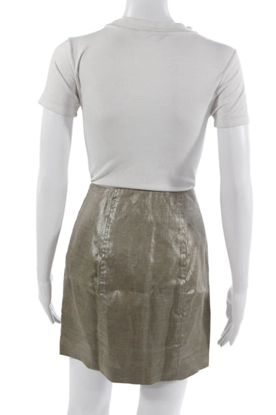 Elie Tahari Women Beige Pencil Mini Skirt 100% Polyester Solid Size 6