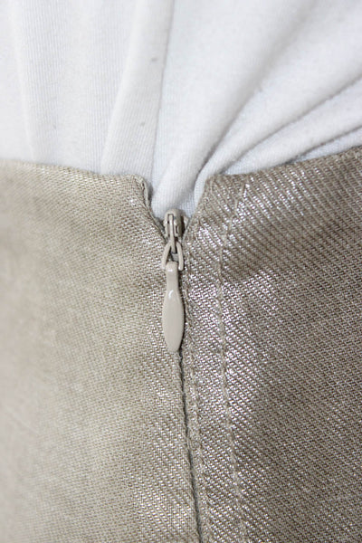 Elie Tahari Women Beige Pencil Mini Skirt 100% Polyester Solid Size 6
