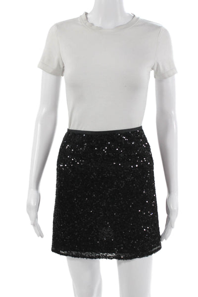 J Crew Womens Mini Pencil Skirt Black Polyester Size 6