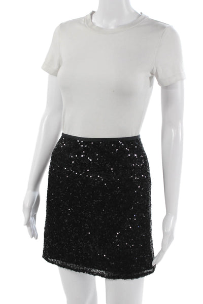 J Crew Womens Mini Pencil Skirt Black Polyester Size 6