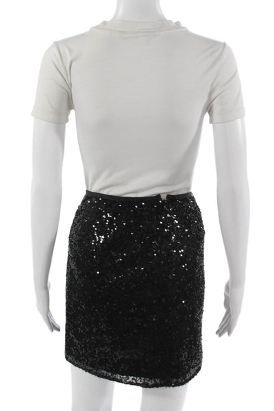 J Crew Womens Mini Pencil Skirt Black Polyester Size 6