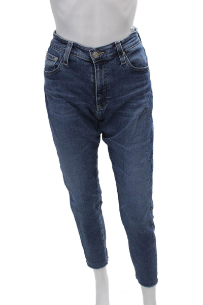 AG Adriano Goldschmied Women Ankle Mom Dark Blue Jeans Mid Rise Size 30