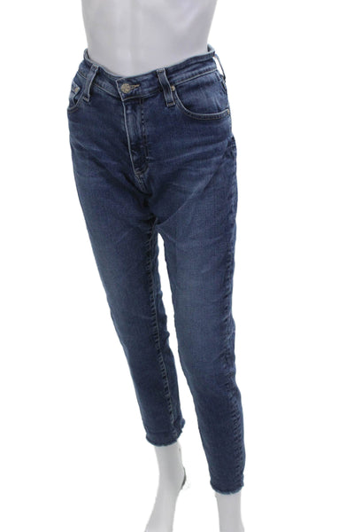 AG Adriano Goldschmied Women Ankle Mom Dark Blue Jeans Mid Rise Size 30