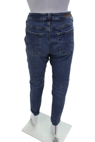 AG Adriano Goldschmied Women Ankle Mom Dark Blue Jeans Mid Rise Size 30