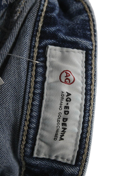 AG Adriano Goldschmied Women Ankle Mom Dark Blue Jeans Mid Rise Size 30