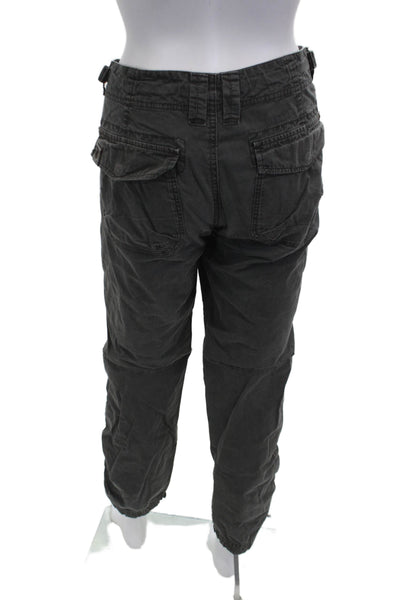We The Free Unisex Dark Gray Cropped Cargo Pants 100% Cotton Size 8