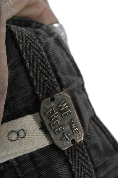 We The Free Unisex Dark Gray Cropped Cargo Pants 100% Cotton Size 8