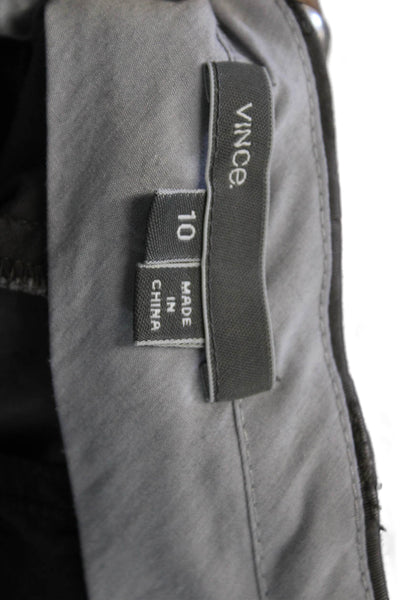 Vince Unisex Chino Shorts Dark Gray Stretch Cotton Button Size 10