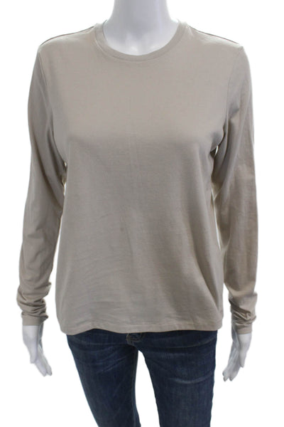 Skims Women Basic Beige Crew Neck Long Sleeve T-Shirt Size XS