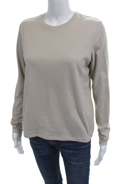 Skims Women Basic Beige Crew Neck Long Sleeve T-Shirt Size XS