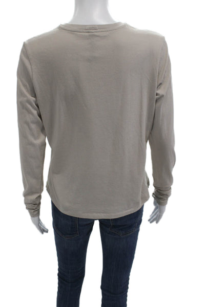 Skims Women Basic Beige Crew Neck Long Sleeve T-Shirt Size XS