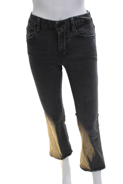 Frame Womens Cropped Skinny Jeans Dark Gray Mid Rise Button Fly Size 25