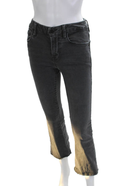 Frame Womens Cropped Skinny Jeans Dark Gray Mid Rise Button Fly Size 25