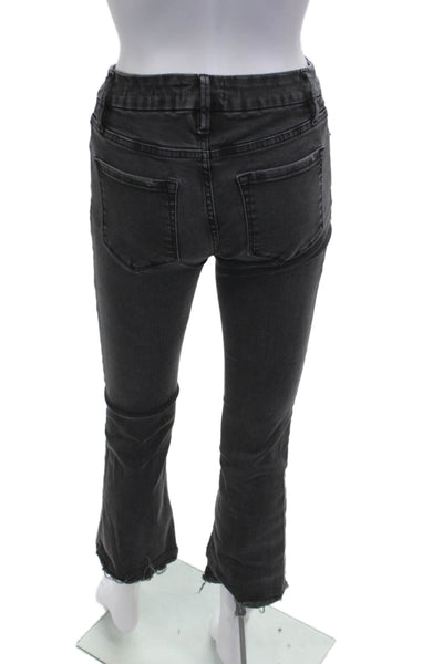 Frame Womens Cropped Skinny Jeans Dark Gray Mid Rise Button Fly Size 25