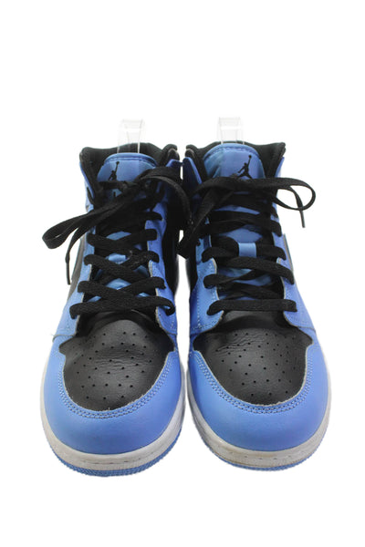 Nike Boys Aird Jordan 1 Mid University Lace-Up High-Top Sneakers Blue Size 7