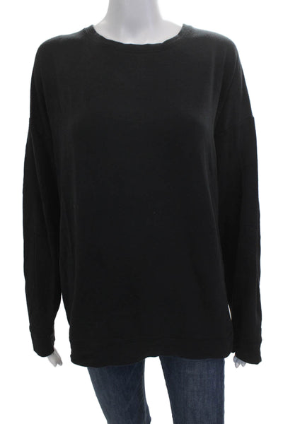 Athleta Women Pullover Sweatshirt Black Long Sleeve Crew Neck Size M