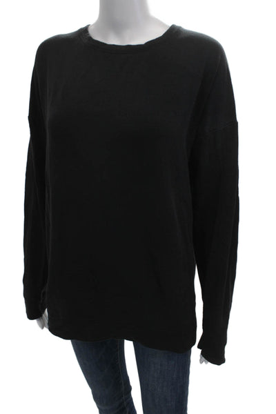 Athleta Women Pullover Sweatshirt Black Long Sleeve Crew Neck Size M