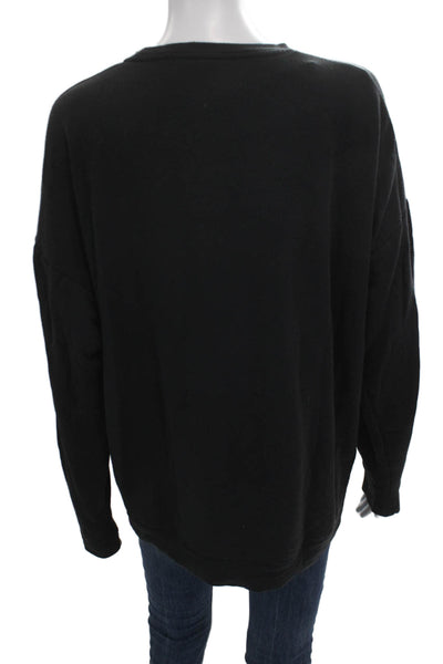 Athleta Women Pullover Sweatshirt Black Long Sleeve Crew Neck Size M
