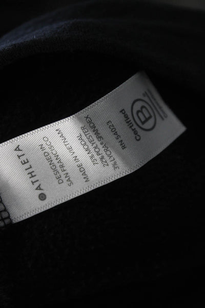 Athleta Women Pullover Sweatshirt Black Long Sleeve Crew Neck Size M