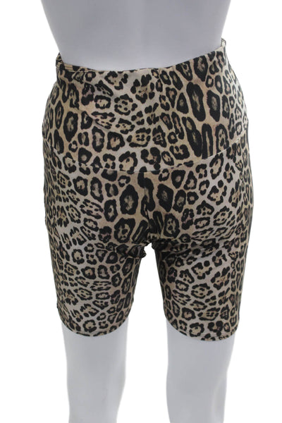 ONZIE Unisex Beige Animal Print Biker Shorts Polyester Spandex Size M