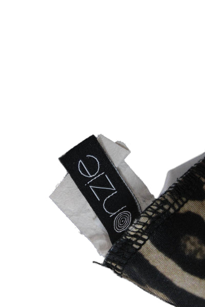 ONZIE Unisex Beige Animal Print Biker Shorts Polyester Spandex Size M