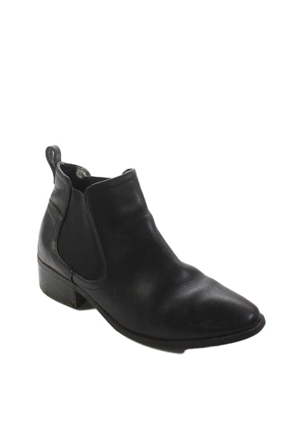 Steve Madden Womens Leather Pull On Chelsea Boots Black Size 10M