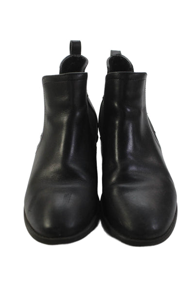 Steve Madden Womens Leather Pull On Chelsea Boots Black Size 10M