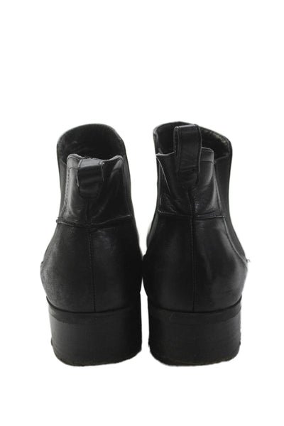 Steve Madden Womens Leather Pull On Chelsea Boots Black Size 10M
