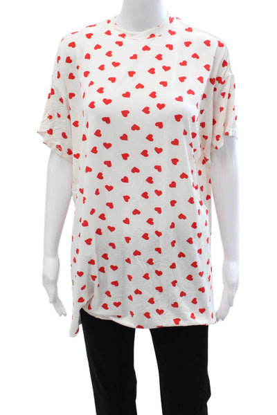 Skims Womens White Short Sleeve Tunic T-Shirt Crew Neck Micro Modal Size XS