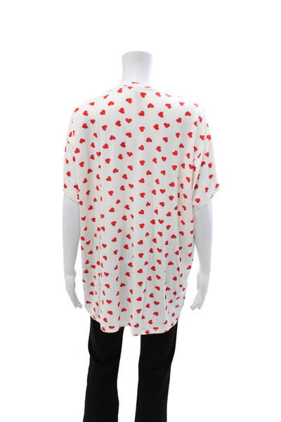 Skims Womens White Short Sleeve Tunic T-Shirt Crew Neck Micro Modal Size XS