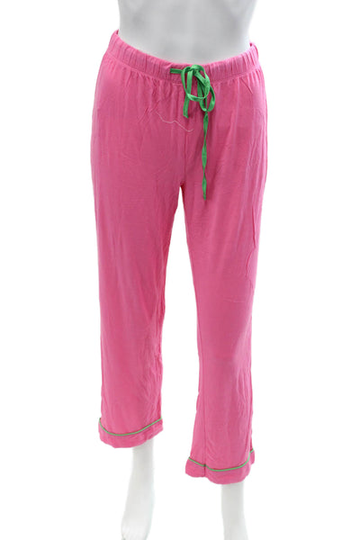 Katie J Women Pink Collared Long Sleeve Polyester Blend Pajama Set Size S